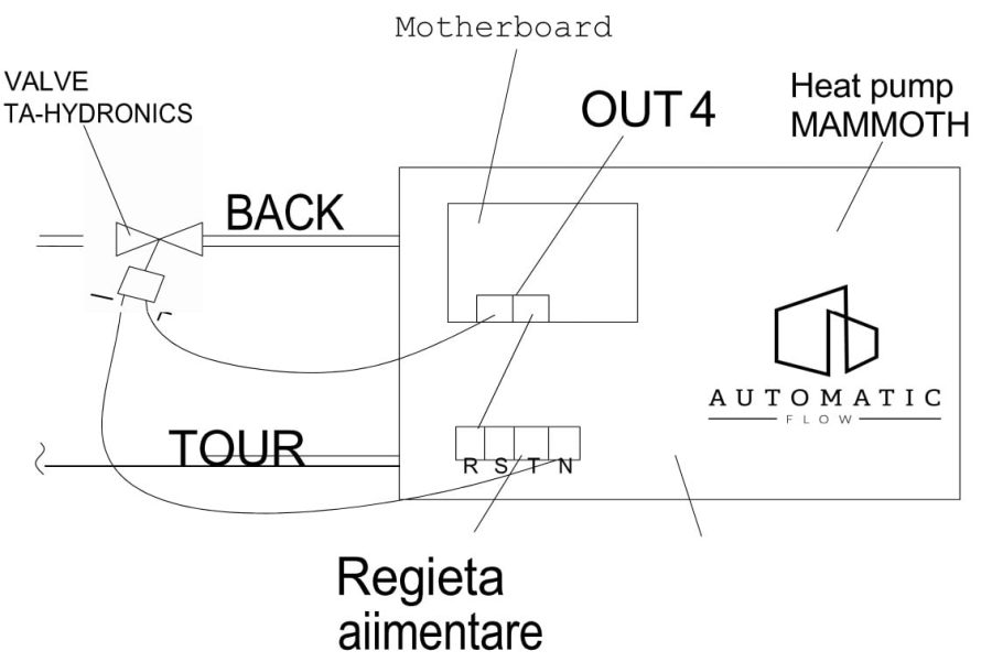 Schema montaj vana IMI TA HYDRONICS pe pompa de caldura Mammoth